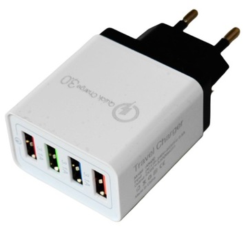 БЫСТРАЯ ЗАРЯДКА 3.0 БЫСТРОЕ СЕТЕВОЕ ЗАРЯДНОЕ УСТРОЙСТВО 4x USB
