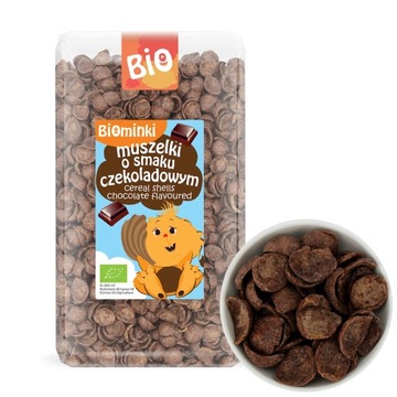 BIOMINKI BIO MUSZELKI CHRUPKI CZEKOLADOWE ŚNIADANIE PRZEKĄSKA EKO 300 g