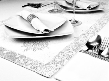 СЕРЕБРЯНАЯ дорожка для стола - ДВУХСТОРОННЯЯ, салфетка столовая 200х40