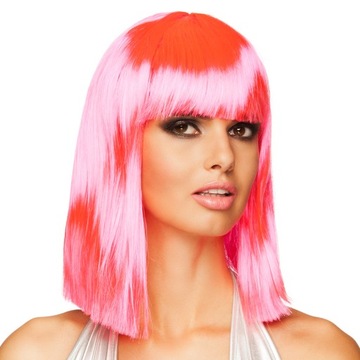 PERUKA RÓŻOWA NEON Z GRZYWKĄ PULP GAGA 85763