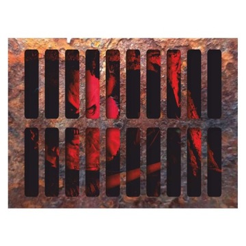 NAKLEJKA podłogowa KLAUN straszna HALLOWEEN rdza KRATKA