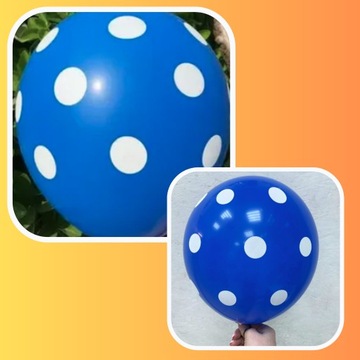 СИНИЕ ШАРЫ 100 ШТ. ШАРИКИ С БЕЛЫМИ ТОЧКАМИ НА ДЕНЬ РОЖДЕНИЯ КРЕЩЕНИЕ