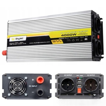 PRZETWORNICA SAMOCHODOWA NAPIĘCIA 12V 230V 4000W