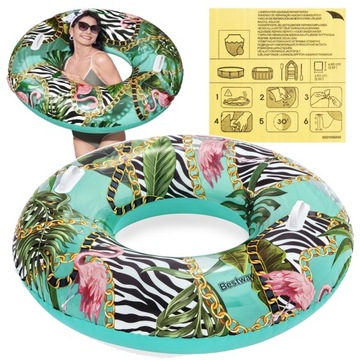 Большое кольцо для плавания, детские ручки для матраса, кольцо BESTWAY 36302, 114 см