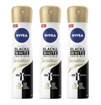 NIVEA Black&White Silky Smooth zestaw 3x250 ml