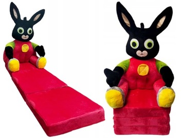 Rozkładany fotel plusz pufa dla dziecka królik leżanka fotelik XXL