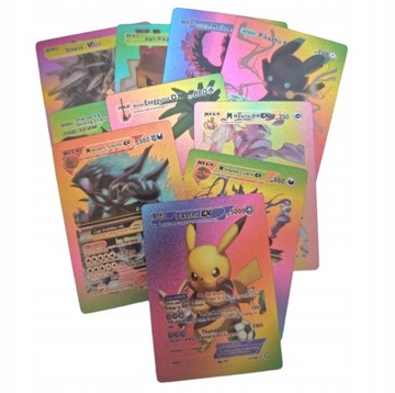 ОРИГИНАЛЬНАЯ КАРТА ПОКЕМОН + КАРТОЧКИ ЦВЕТНАЯ РАДУГА 10 ШТ. ПОК ФАН БЕСПЛАТНО