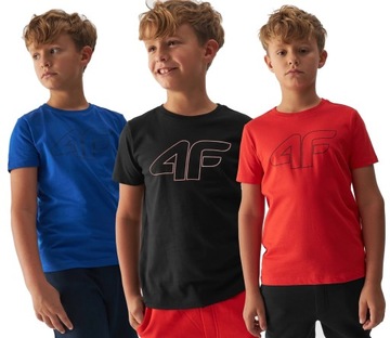 KOSZULKA CHŁOPIĘCA 4F DZIECIĘCA T-SHIRT 3SZT. 164