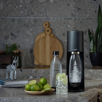 Сатуратор SodaStream Terra черный 2 бутылки цилиндр сиропы 4х440мл + БЕСПЛАТНО