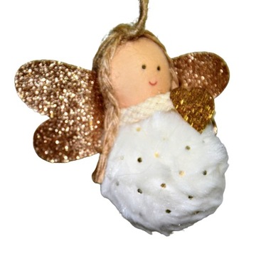 OZDOBA CHOINKOWA ANIOŁEK BIAŁY 9X8X4 CM PREZENT