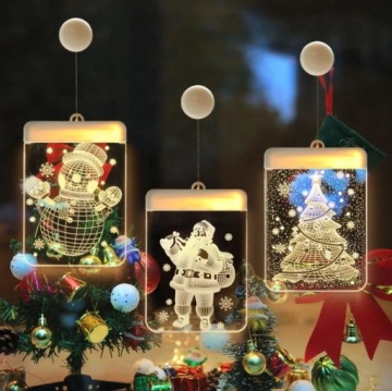 3D СВЕТОДИОДНЫЕ ВИТРАЖИ РОЖДЕСТВЕНСКИЕ ОГНИ Санта-Клаус