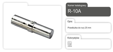 УДЛИНИТЕЛЬ ДЛЯ ТРУБКИ 25 ММ ХРОМ R-10A AMIX