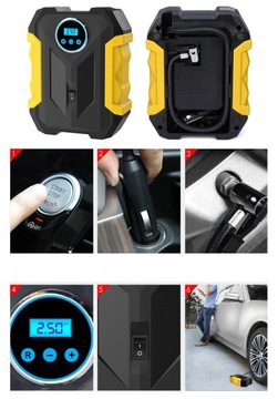 АВТОМОБИЛЬНЫЙ КОМПРЕССОР Электрический насос Колесный компрессор 12 В со светодиодным ЖК-дисплеем