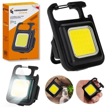 Latarka mini LED COB kieszonkowa 3W 6500K USB otwieracz brelok do kluczy
