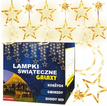LAMPKI ŚWIĄTECZNE LED GILANDA GWIAZDKI NA OKNO ZÓŁTE