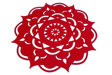 Mandala - Serweta filcowa - Czerwony 120mm