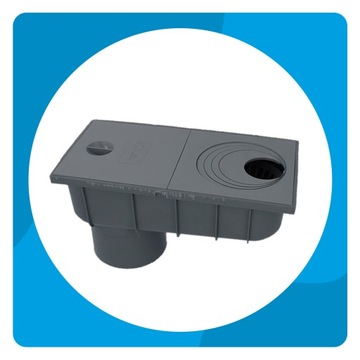 OSADNIK RYNNY ODPŁYW DOLNY FI 110 SZARY STUDZIENKA RURY RYNNY