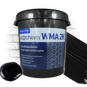 DWUSKŁADNIKOWA MASA BITUMICZNA HYDROIZOLACJA FUNDAMENTU IZOCHEM WMA 2K 30KG