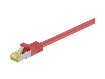 Kabel Patchcord CAT 7 S/FTP PIMF (z wtykami CAT 6a RJ45/RJ45) 30m czerwony