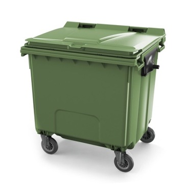 KONTENER POJEMNIK NA ODPADY ŚMIECI 1100L KOSZ ZIELONY CONTENUR 4 KOŁOWY