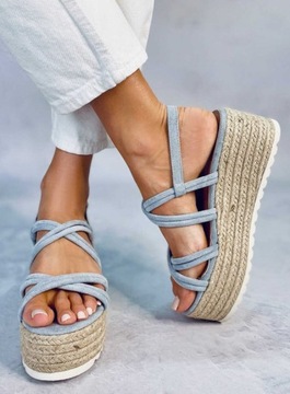 Espadryle na koturnie ALTMAN BLUE 39