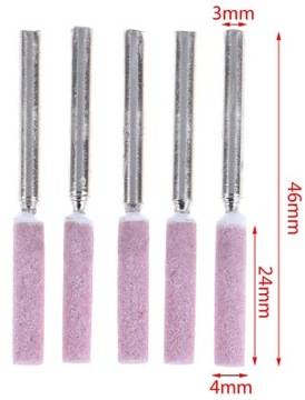 Zestaw pilników do ostrzenia pił łańcuchowych,kamień szlifierski 4 mm, 5szt