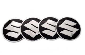 SUZUKI NAKLEJKI ALUMINIOWE NA DEKIELKI 56mm 4szt