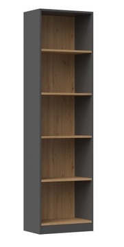 NOWOCZESNY REGAŁ 50CM ANTRACYT DĄB PÓŁKI KSIĄŻKI