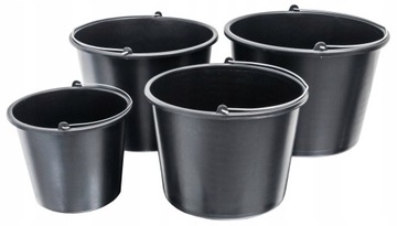 ВЕДРО СТРОИТЕЛЬНОЕ, БЫТОВОЕ, ЧЕРНОЕ, 5 Л С МЕРКОЙ