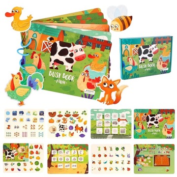 Montessori KSIĄŻKA EDUKACYJNA NA RZEPY TEMAT FARMY