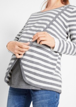 98K Bonprix sweter ciążowy do karmienia z doszytą bluzką 2W1 44/46 2XL/3XL