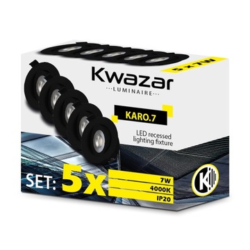 5 x OCZKO SUFITOWE WPUST LED DOWNLIGHT 230V 7W