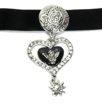 ELEGANCKI CHOKER CZARNY DO STROJU LUDOWEGO DIRNDL