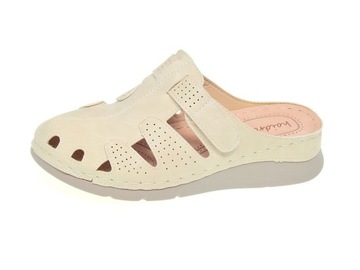 Elastyczne lekkie wygodne klapki damski Beige r.40