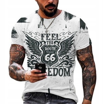 T-SHIRT MĘSKI KOSZULKA 3D NADRUK ROUTE