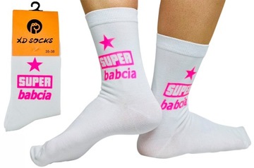 SKARPETY prezent SUPER BABCI dzień dziadka skarpety dziadków 39-42 babcia