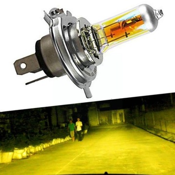 1pc 12V H4 55W światła żarówka halogenowa żółta mg