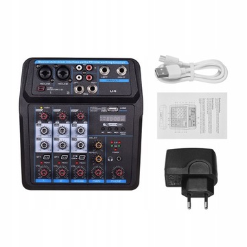 U4 Портативный 4-канальный аудиомикшер BT USB Mixing C