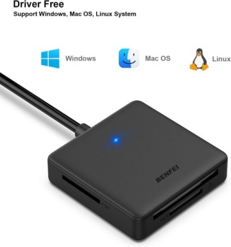 Устройство чтения карт памяти BEFEI 4 в 1 USB-C