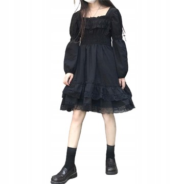 SUKIENKA DAMSKA CZARNA HARAJUKU LOLITA JAPOŃSKA