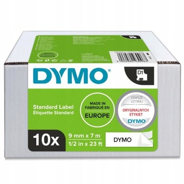 DYMO Taśma D1 41913 9mm czarny/biały ZESTAW 10szt