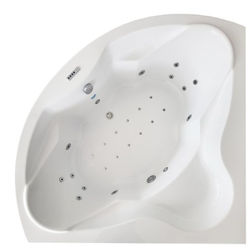 Polska wanna narożna z hydromasażem masażem jacuzzi 150x150 akrylowa