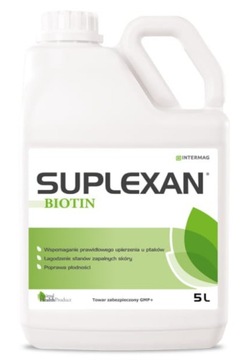 SUPLEXAN BIOTIN zawiera lizynę polepsza jakość skóry oraz piór dróbiu 5l