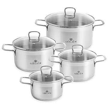 Gerlach Cookware Set Made of Stainless Steel 18/10 with 8