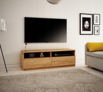 ШКАФ ДЛЯ ТЕЛЕВИЗОРА LUNA 140 ДУБ CRAFT ЗОЛОТО/ГЛЯНЦЕ/МАТОВЫЙ