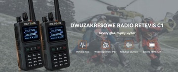 Retevis C1 Walkie Talkie Dalekiego Zasięgu, Krótkofalówka IP67, 5W, Typ-C