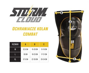 Наколенники StormCloud для MMA Combat Yellow M
