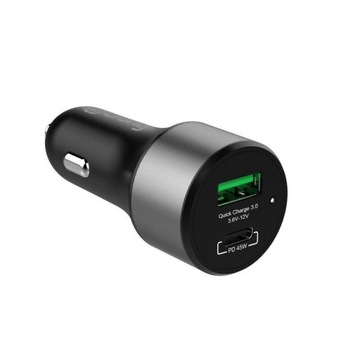 Crong 63W Ładowarka samochodowa USB-C PD 45W + QC