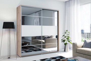 WIX 6 ШКАФ 2-ДВЕРНЫЙ С ЗЕРКАЛОМ 200x245 БЕЛЫЙ