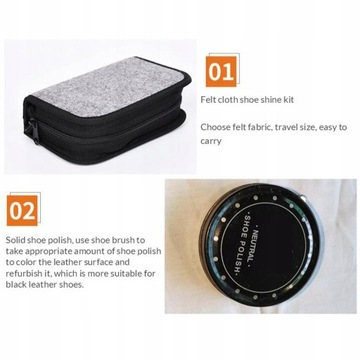 Набор для чистки обуви с набором щеток.